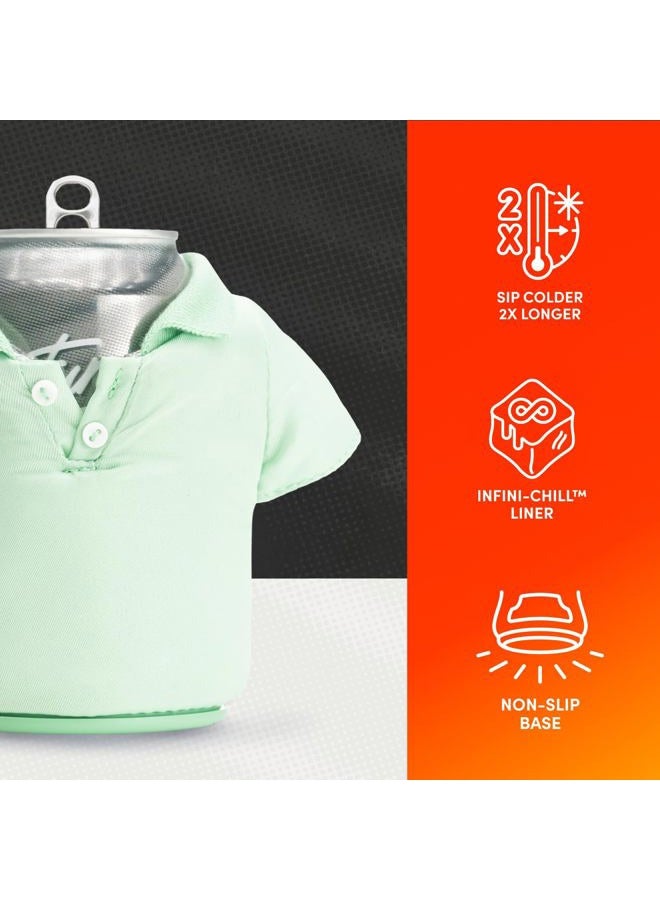 Puffin - The Polo Beverage Shirt, Insulated Can Cooler, Seafoam - Image 5
