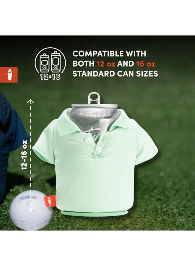 Puffin - The Polo Beverage Shirt, Insulated Can Cooler, Seafoam - Image 3