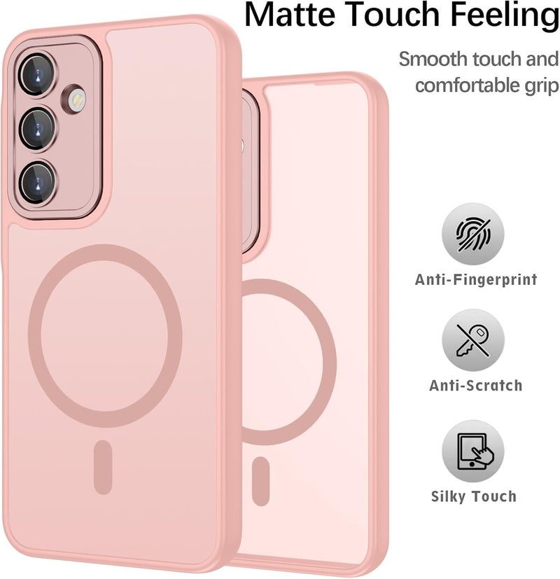 Grabist Phone Case For Samsung Galaxy A15, Full Camera Protection with lens, Compatible with Magsafe, Translucent Matte, Shockproof Protective Case (Pink) - Image 2