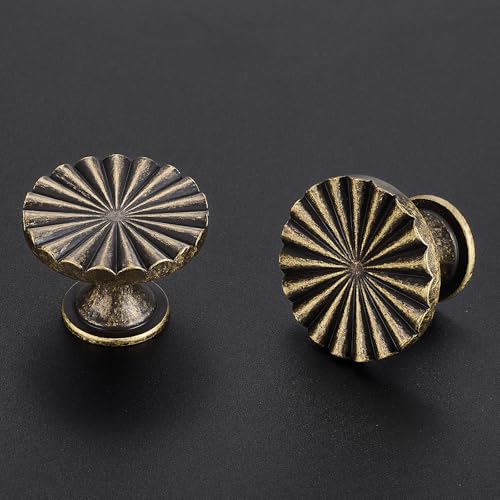 Ravinte Decor 10 Pack Cabinet Knobs Gunmetal Dresser Knobs Zinc Alloy Dresser Hardware for Closet Wardrobe and Cupboard Round Vintage Drawer Pulls - Image 3
