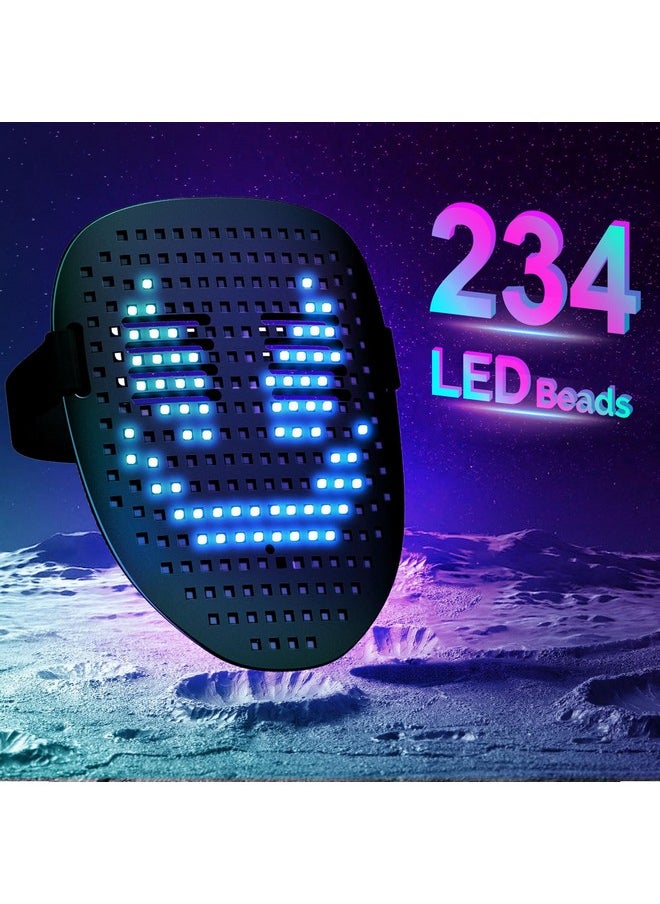 ميجو قناع MEGOO Led مع استشعار الإيماءات المتحول، قناع مضيء رقمي متوهج لحفلات الهالوين الراقصة DJ التنكرية  - Image 3