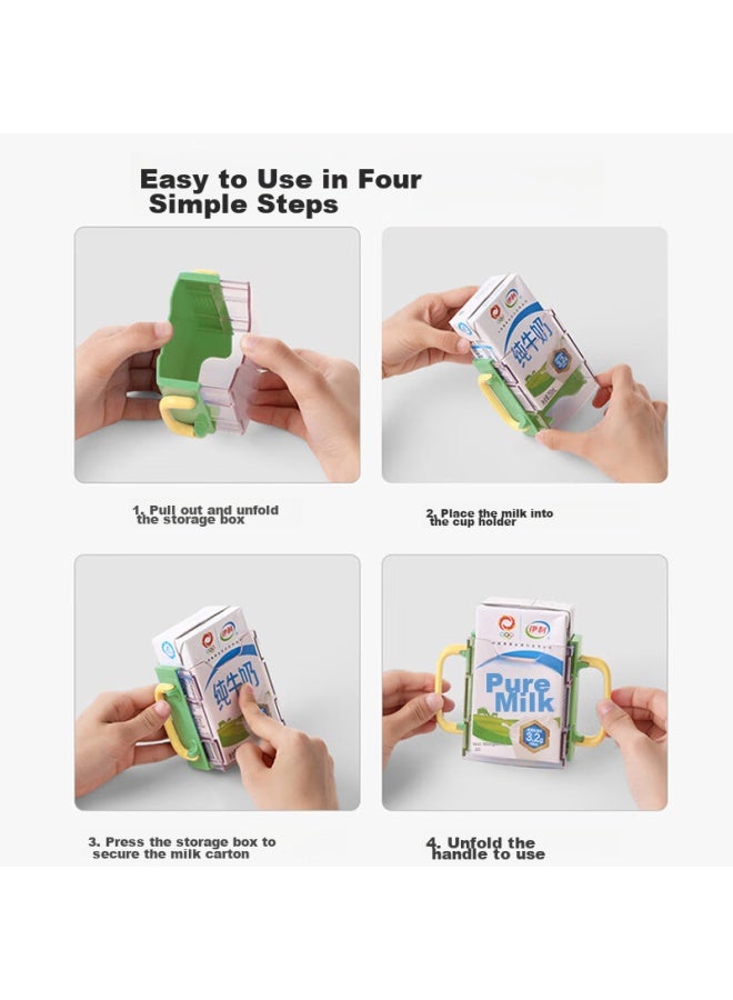 Bao Shi Baoshi Children's Beverage Anti-press Cup Holder, Boxed Milk Cup Sleeve, Anti-spill Cup Stand, Multifunctional Extendable Beverage Cup Holder - Image 5