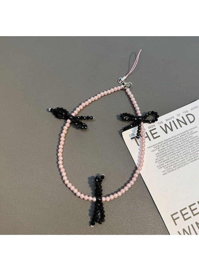 NIBEMINENT Super Cute Beaded Phone Charm – Trendy Phone Chain Wrist Strap, Shining Beads Chain Lanyard for Cell Phone - Image 1