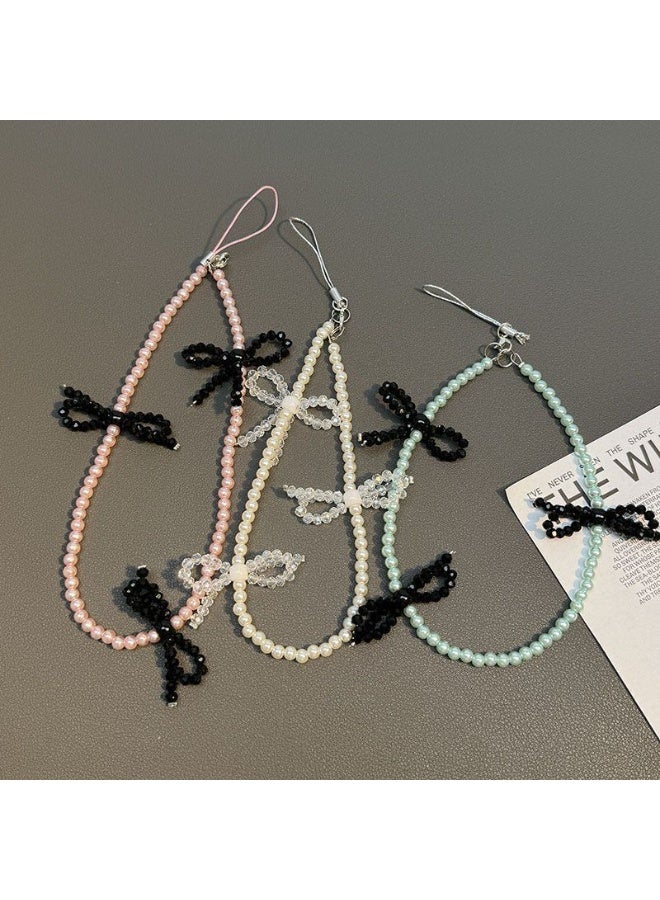 NIBEMINENT Super Cute Beaded Phone Charm – Trendy Phone Chain Wrist Strap, Shining Beads Chain Lanyard for Cell Phone - Image 2