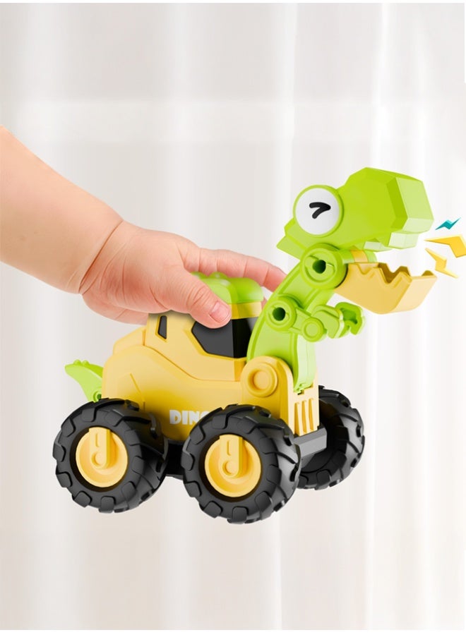 Crazy Boss Dinosaur Truck Toy for Kids Press & Go Friction Powered Construction Vehicle Cartoon Dino Car Toy for Boys & Toddlers - Image 3