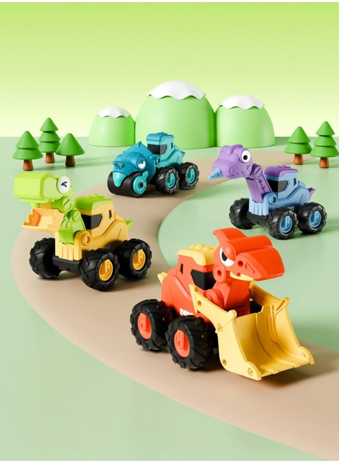 Crazy Boss Dinosaur Truck Toy for Kids Press & Go Friction Powered Construction Vehicle Cartoon Dino Car Toy for Boys & Toddlers - Image 4