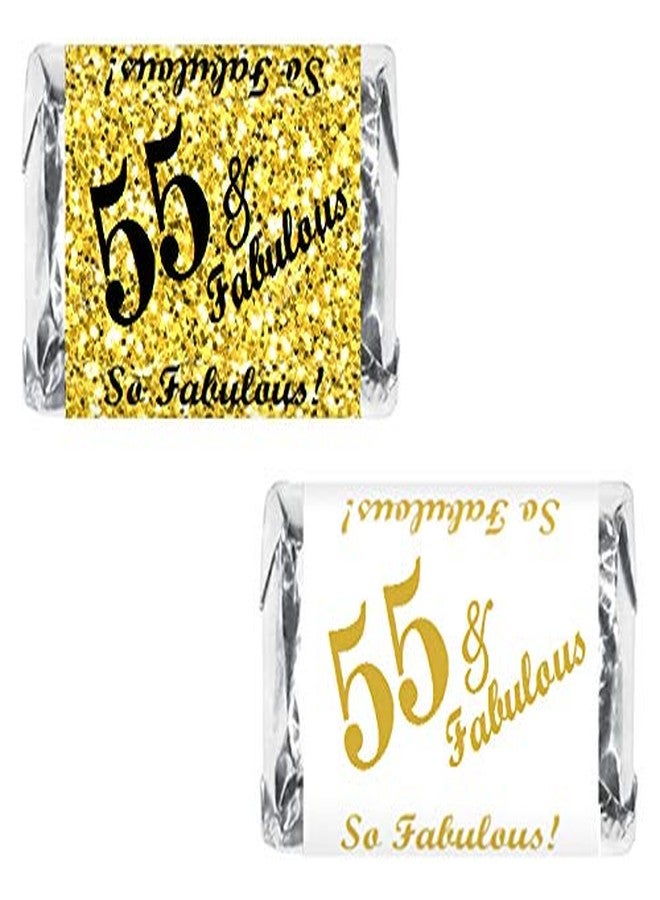 RokAPary 55 & Fabulous Miniatures Candy Bar Wrapper, (Set of 60) Mini Candy Bar Stickers Labels; Birthday Party Favor Décor. Candy Not Included. Made in USA - Image 1