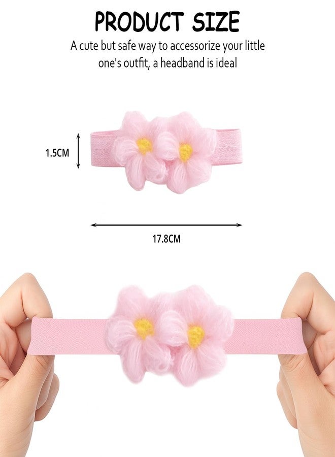 SYGA 3 Pack Baby Girl Headbands – Soft Stretchable Pastel Hairbands with Flower, Heart & Rainbow Bow Designs, Comfortable Elastic Headband Newborns, Infants & Toddlers for 0-3 Years (Multicolor, Style 1060) - Image 4