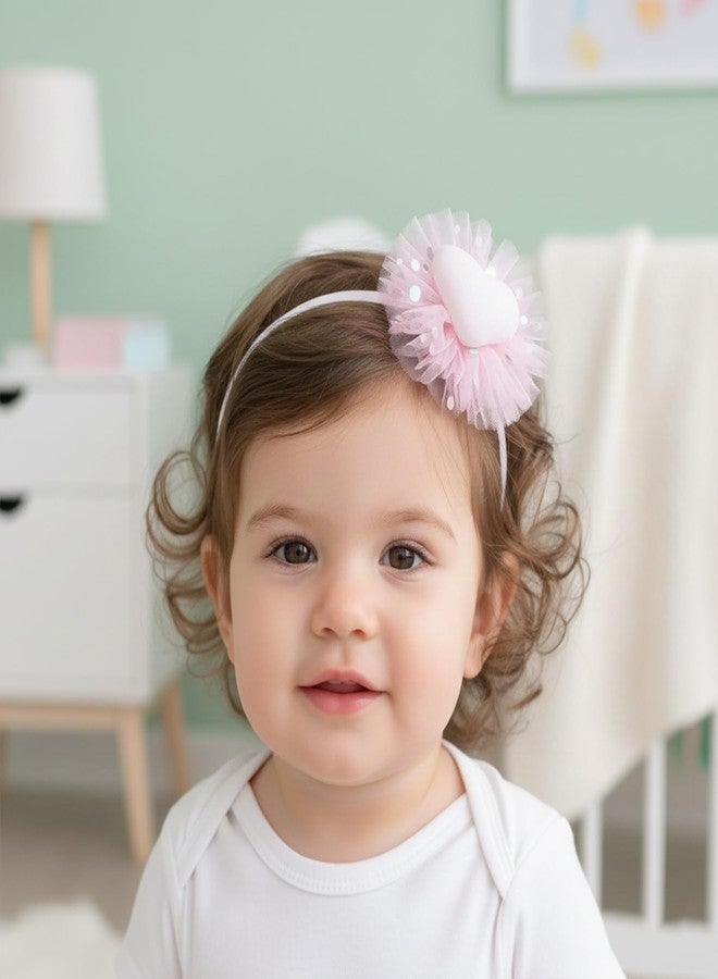 SYGA 3 Pack Baby Girl Headbands – Soft Stretchable Pastel Hairbands with Flower, Heart & Rainbow Bow Designs, Comfortable Elastic Headband Newborns, Infants & Toddlers for 0-3 Years (Multicolor, Style 1060) - Image 2
