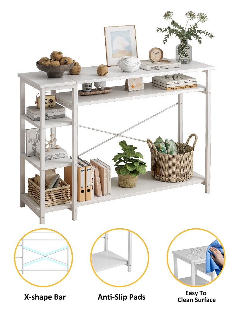 Stubborn 3 Tier Console Table with Storage Shelf Simple Sofa Table Coffee Corner and Entryway Table for Couch Hallway Entrance Living Room - Image 2