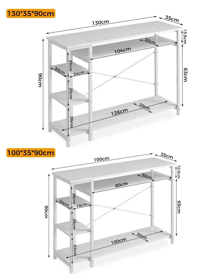 Stubborn 3 Tier Console Table with Storage Shelf Simple Sofa Table Coffee Corner and Entryway Table for Couch Hallway Entrance Living Room - Image 4