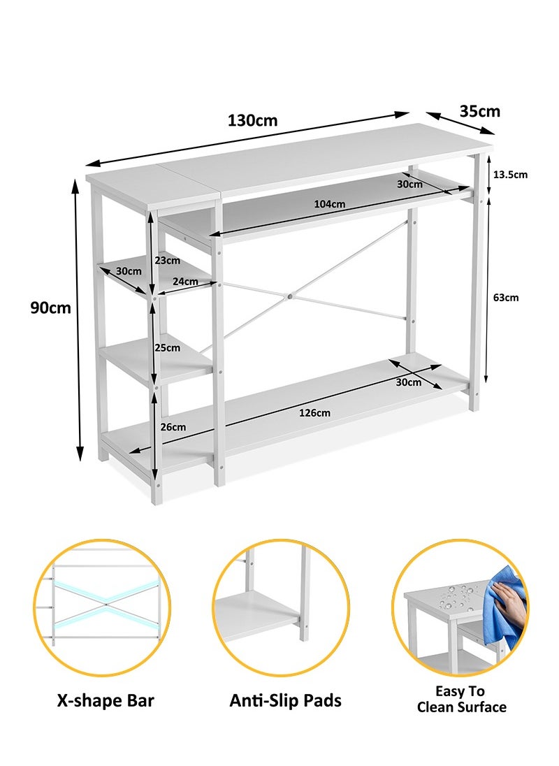 Stubborn - 130*35*90cm 3 Tier Console Table with Storage Shelf Simple Sofa Table Coffee Corner and Entryway Table for Couch Hallway Entrance Living Room - Image 1