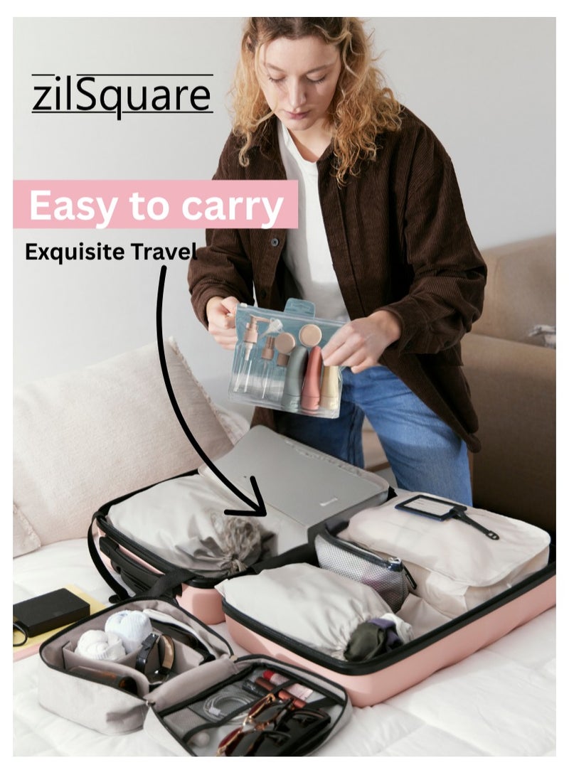 zilSquare 11 PCS Travel Bottles Set for Toiletries with Toiletry Bag – Leak Proof Refillable Empty Containers for Shampoo, Lotion, Cream, Liquid – BPA Free, TSA Approved Travel Accessories Kit - Image 4