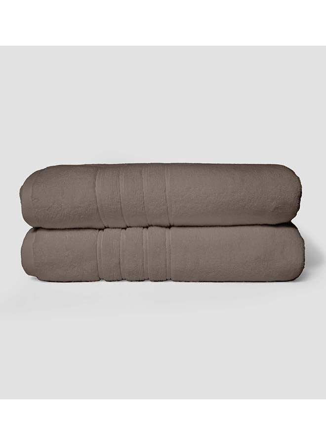 La'Marvel 2 Pieces Bath / Sheet / Pool Towel by La'Marvel, Beige 600 GSM 100% Cotton Plux Towels  - Image 1
