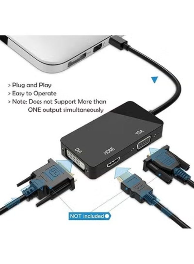 Mini DisplayPort to HDMI/DVI/VGA Adapter – 3-in-1 Multi-Function Converter for 4K Display - Image 2