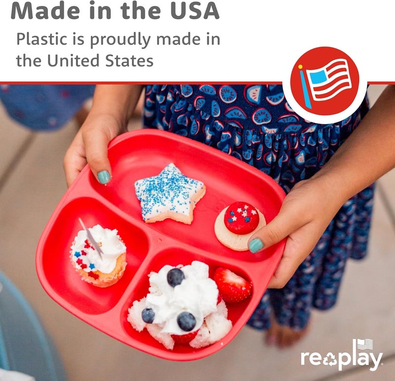 RePlay Toddler Plates with Dividers  DeepWalled 3 Compartments Divided Plates for Kids  Dishwasher  Microwave Safe  Made in USA  Set of 6737 x 737 x 125  Crayon Box - Image 5