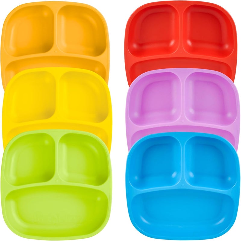 RePlay Toddler Plates with Dividers  DeepWalled 3 Compartments Divided Plates for Kids  Dishwasher  Microwave Safe  Made in USA  Set of 6737 x 737 x 125  Crayon Box - Image 1