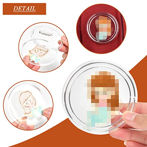 OTYMIOW 25pcs 3.15" Button Badges with Pin, Clear Acrylic Design - Perfect for Craft Supplies, DIY Badges, School Projects - Image 5