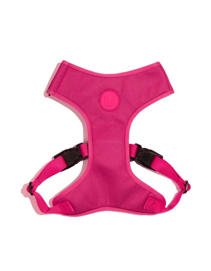 Zee.Dog Pink LED Adjustable Air Mesh Harness Large | Soft, Breathable & Illuminated - Image 1
