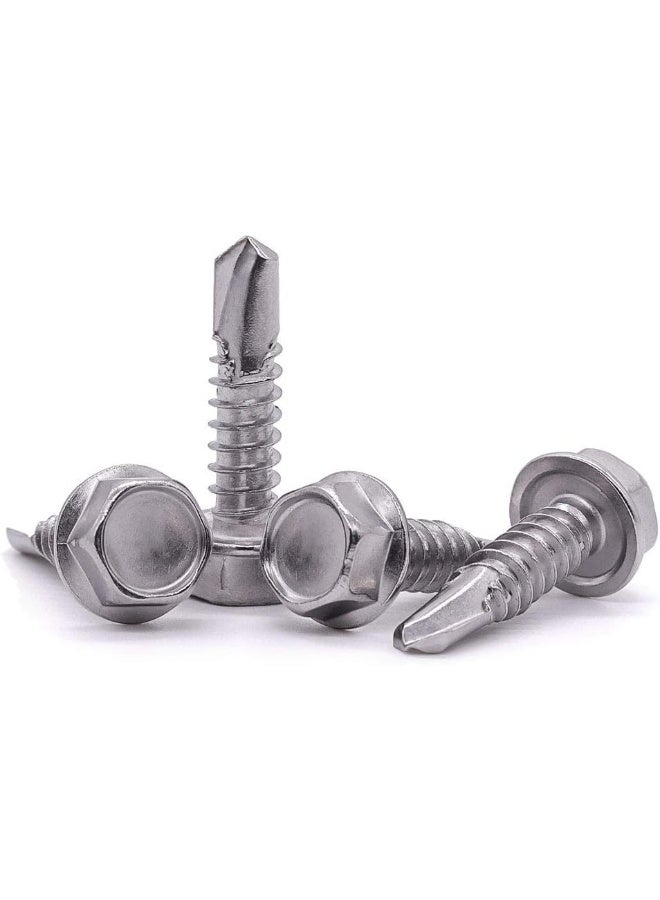 EASTLO #12 (1/4" to 3" Available) Hex Washer Head Self Drilling Screws, Self Tapping Sheet Metal Tek Screws, 410 Stainless Steel, Fastener #12x3/4" (50 pcs) - Image 4