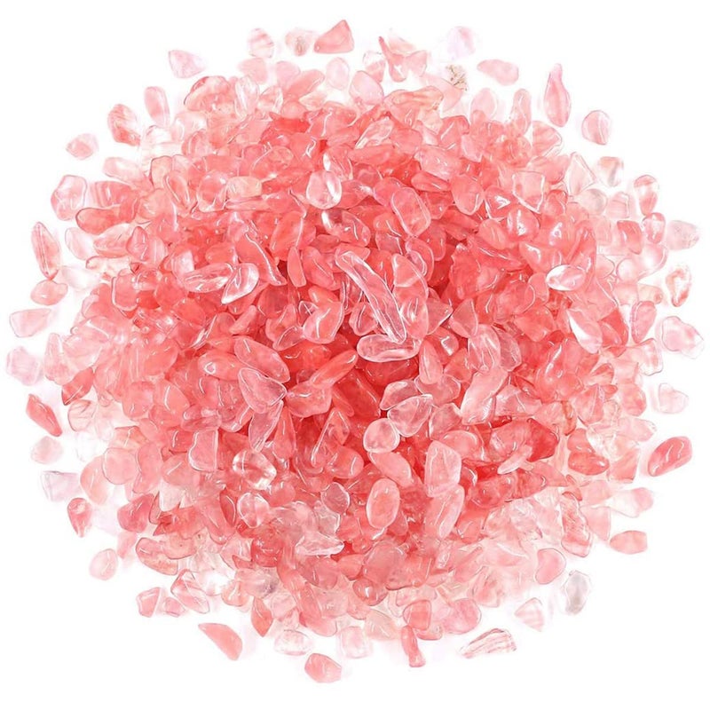 WAYBER Decorative Pebbles 1 Lb460g Fill 1 Cup Pink Crystal Quartz Stones Irregular Rock Gravel for Aquarium Turtle Tank DecorationSucculent Plant LandscapeFlowerpot Vase Ornament