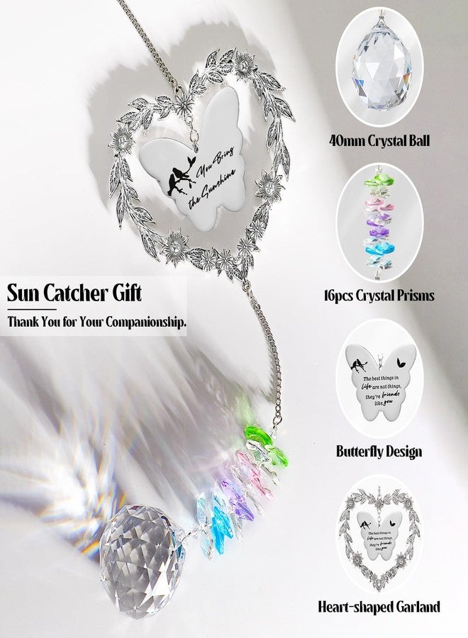 Elivida Friendship Gift Suncatcher, Best Friend Crystal Hanging Ornament for Window, Friend Birthday Gifts Unique Rainbow Maker, You Bring The Sunshine Farewell Graduation Gift for Bestie - Image 2