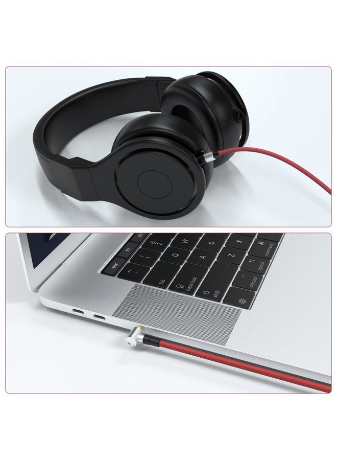 Learsoon Replacement Audio Aux Auxiliary Extension Cord Cable Wire Compatible for Beats by Dr Dre Solo Studio Pro/Detox Edition Headphones (Red) - Image 4