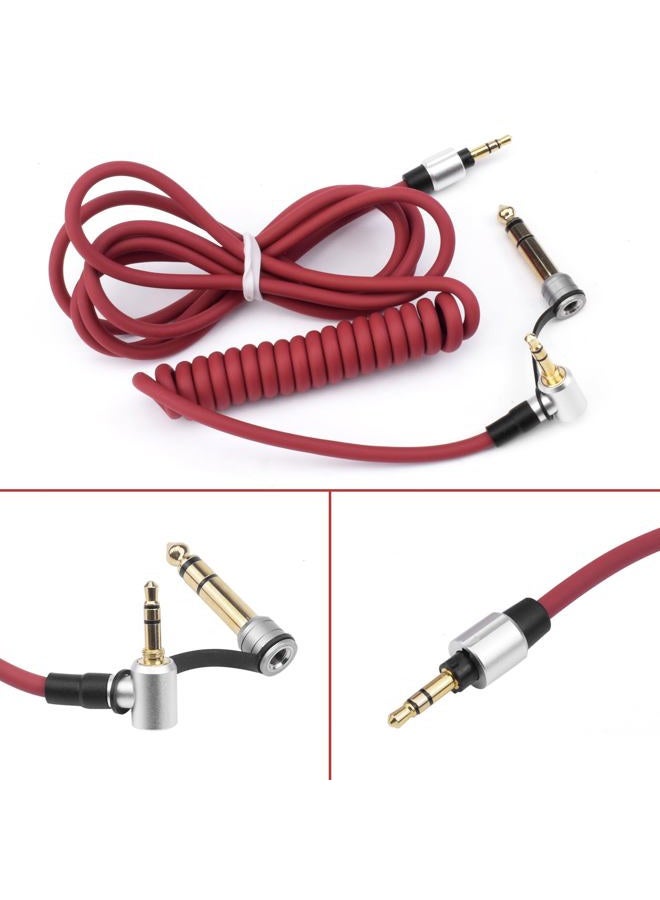 Learsoon Replacement Audio Aux Auxiliary Extension Cord Cable Wire Compatible for Beats by Dr Dre Solo Studio Pro/Detox Edition Headphones (Red) - Image 5