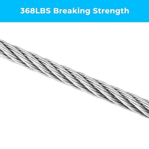 SIDAZON 1/16 inch Stainless Steel Wire Cable,100FT,Aircraft Cable Wire Rope Marine Grade, Length 7x7 Strand Core with Aluminum Sleeves and Thimbles - Image 5