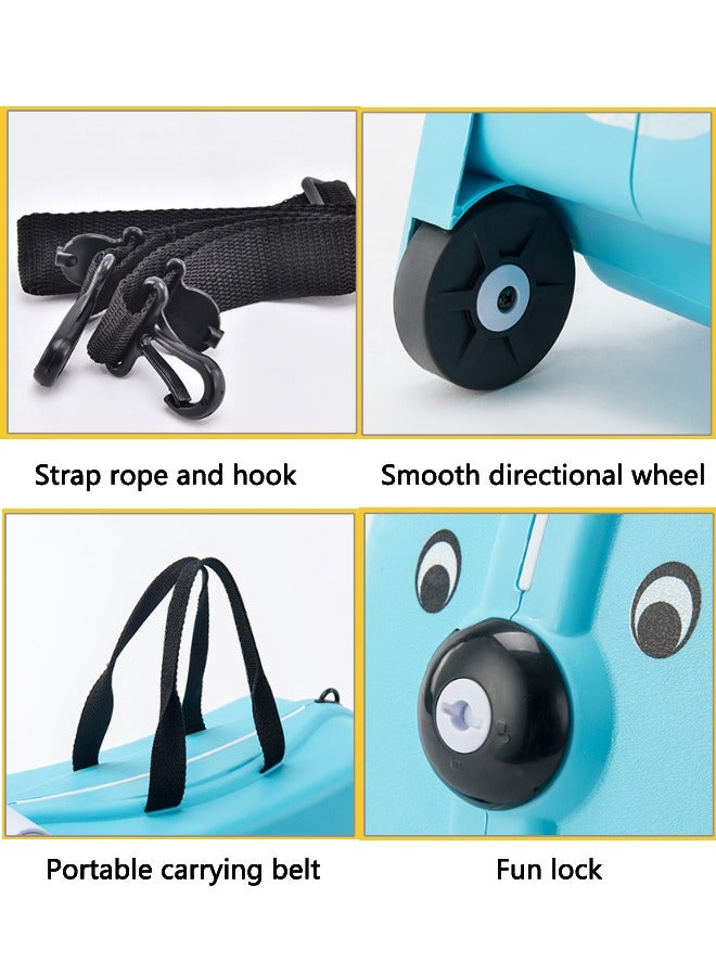 BLOOMING TIME Children's Suitcases, Dog-Shaped Suitcases, Can Be Towed With Single Shoulder Straps And Wheels, Blue  - Image 4