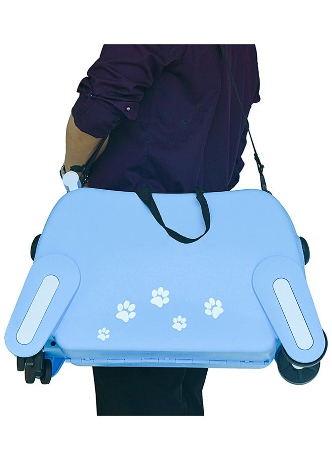 BLOOMING TIME Children's Suitcases, Dog-Shaped Suitcases, Can Be Towed With Single Shoulder Straps And Wheels, Blue  - Image 2