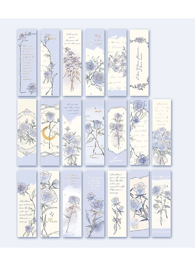 20 PCS Vintage Rose Theme Paper Bookmarks for Book Lovers, Boxed Bookmarks Set，Book Markers for Students Teachers Book Lovers Book Club Library (Rose) - Image 1