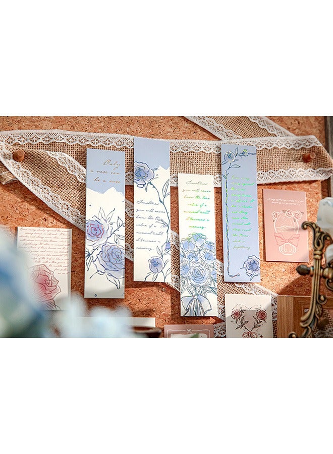 20 PCS Vintage Rose Theme Paper Bookmarks for Book Lovers, Boxed Bookmarks Set，Book Markers for Students Teachers Book Lovers Book Club Library (Rose) - Image 3