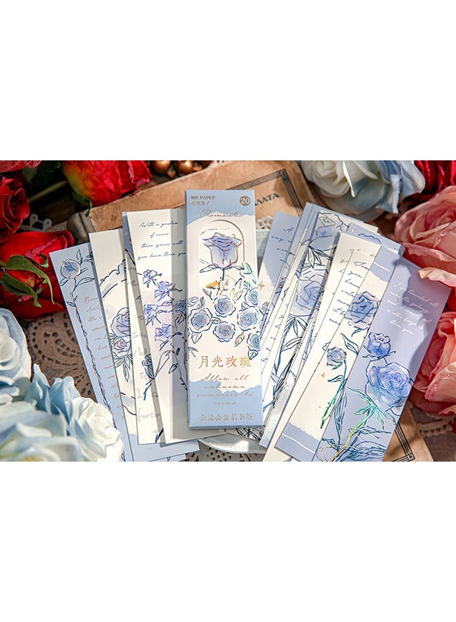 20 PCS Vintage Rose Theme Paper Bookmarks for Book Lovers, Boxed Bookmarks Set，Book Markers for Students Teachers Book Lovers Book Club Library (Rose) - Image 5