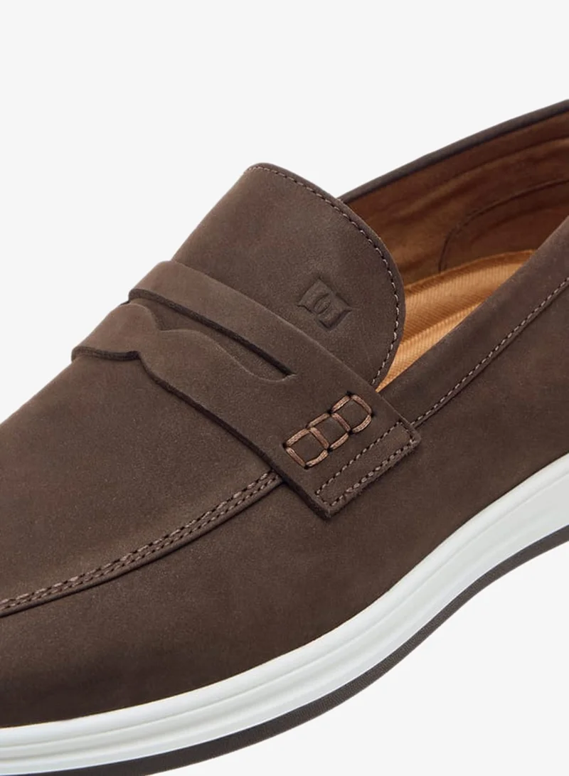 DUCHINI Men's Cutout Detail Slip-On Loafers