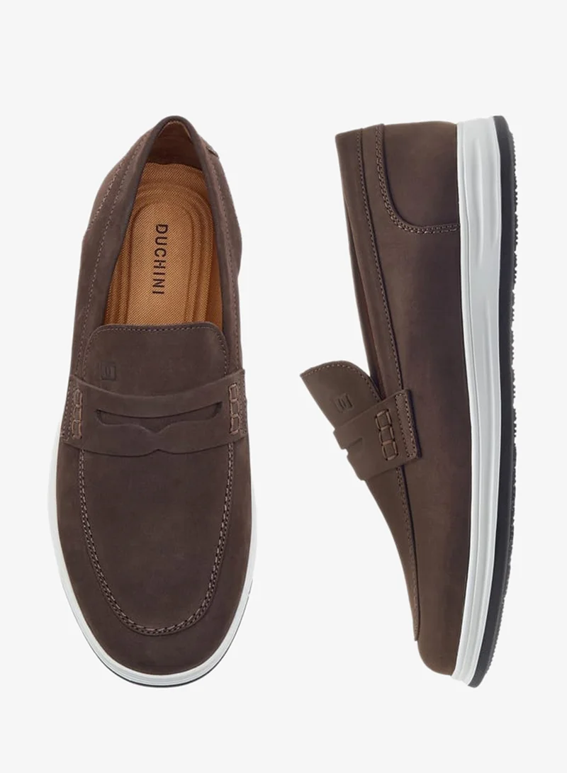 DUCHINI Men's Cutout Detail Slip-On Loafers