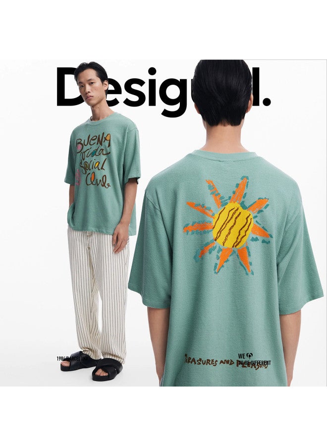 DESIGUAL men's Round Neck Short-sleeve T-shirt With Multi-color Graffiti Print, Spring-summer 2025 Collection - Image 3