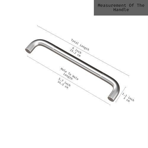 Atlantic Stainless Steel Round D Drawer Dazzling Chrome Finish Kitchen Cabinet & Drawer Handles (Gleaming Silver, 6 Inch - Set Of 12 Pieces) - Pull Handle - Image 2