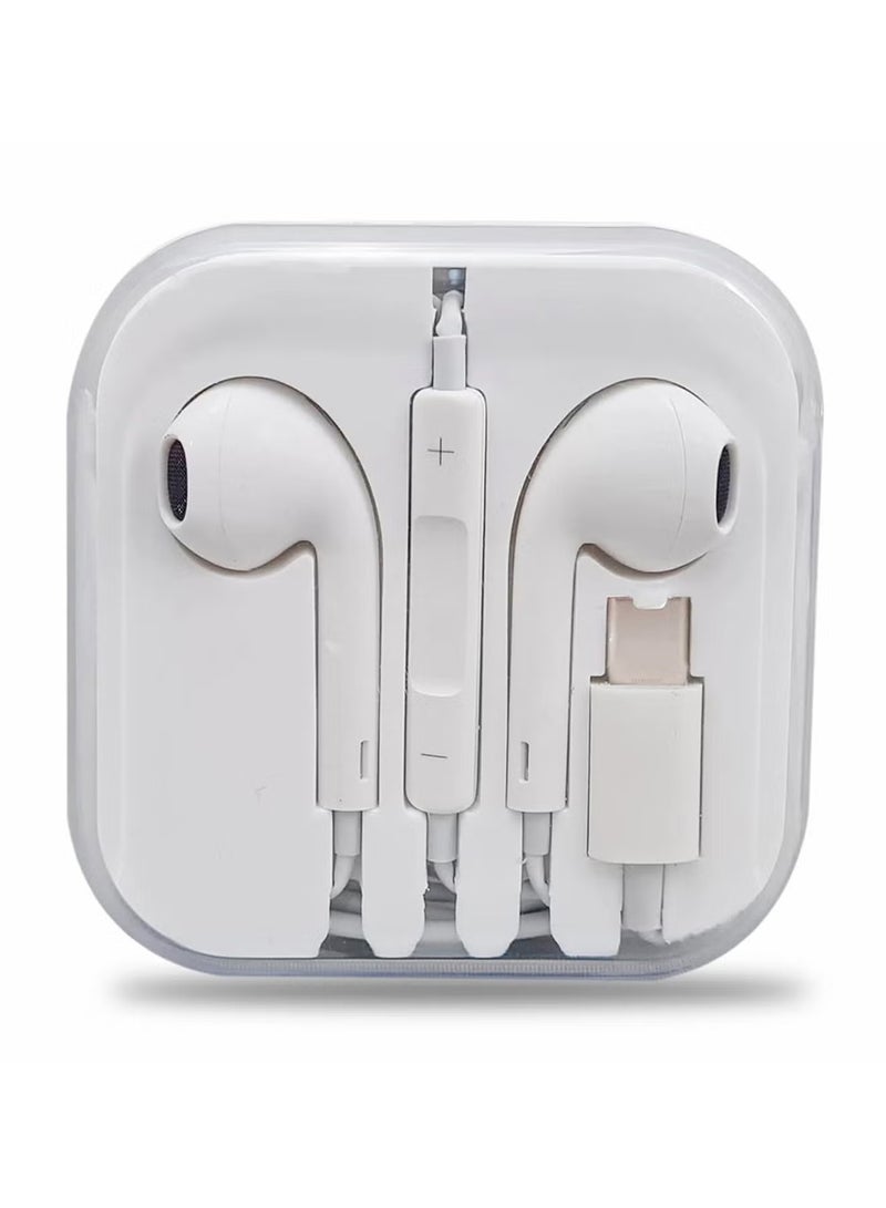 JAJEEK "USB-C Wired Earphones with Microphone – HiFi Stereo Sound, Handsfree Headphones for Android Devices, White" - Image 2