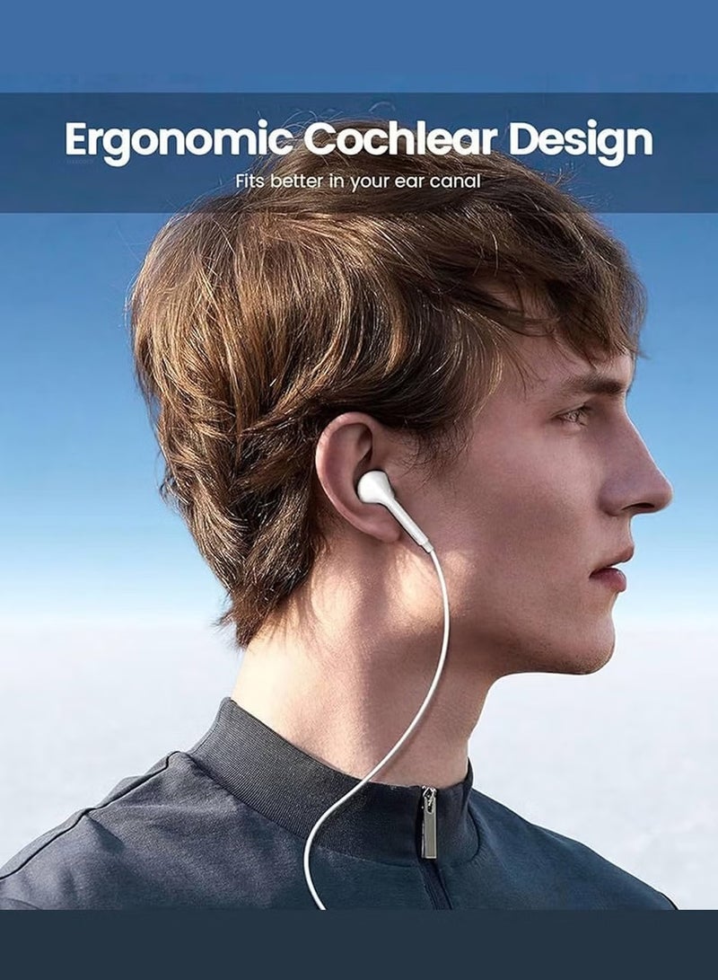 JAJEEK "USB-C Wired Earphones with Microphone – HiFi Stereo Sound, Handsfree Headphones for Android Devices, White" - Image 3