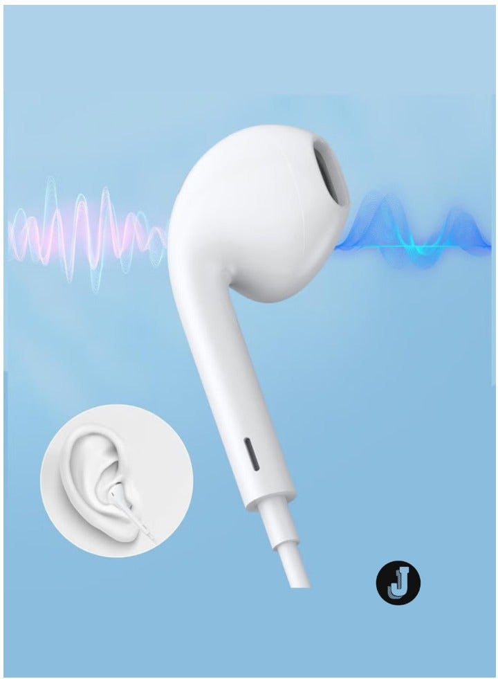 JAJEEK "USB-C Wired Earphones with Microphone – HiFi Stereo Sound, Handsfree Headphones for Android Devices, White" - Image 5