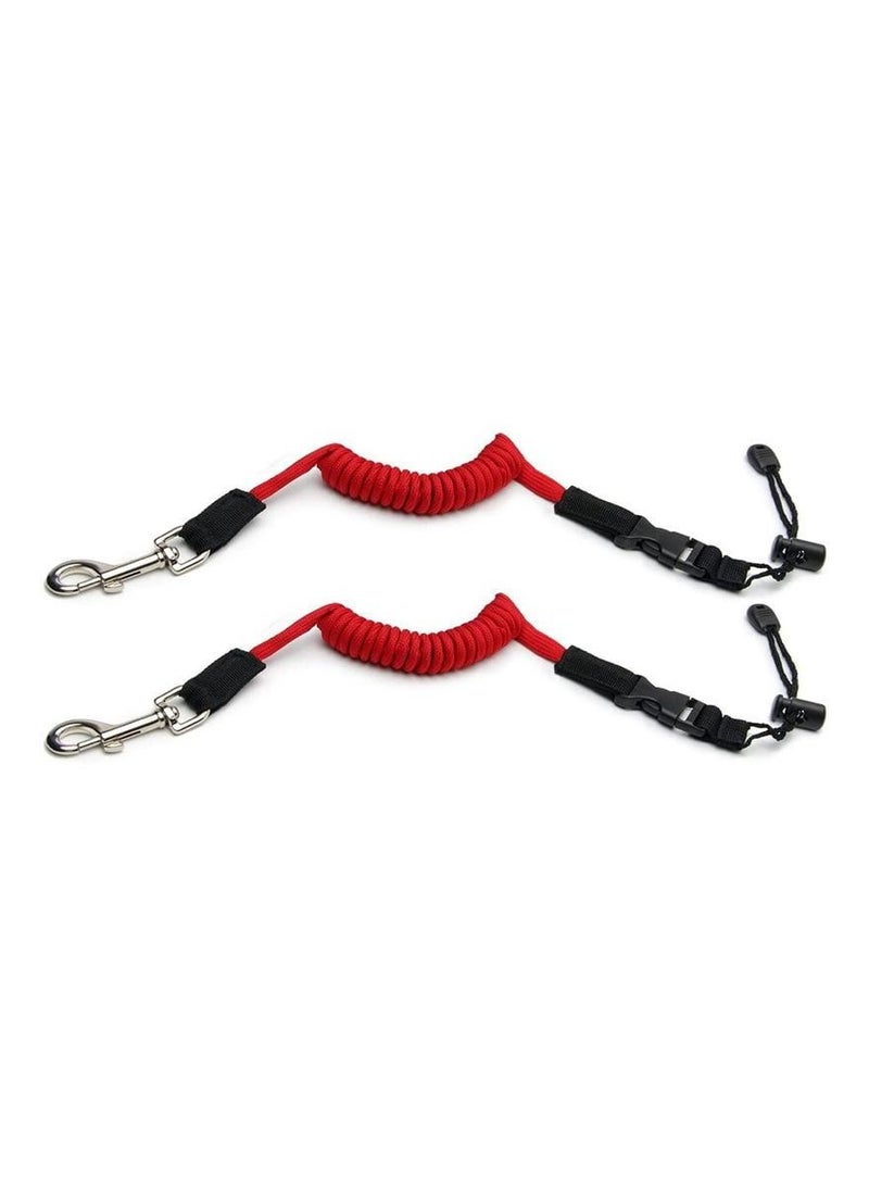 Seven Seas - 1 Piece Elastic Kayak Canoe Paddle Leash Safety Boat Fishing Rod Pole Coiled Lanyard Cord Tie Rope - Image 1