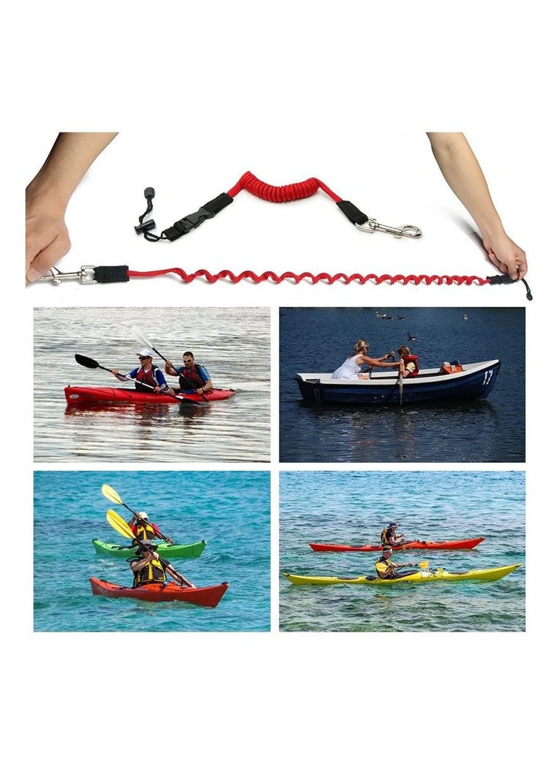 Seven Seas - 1 Piece Elastic Kayak Canoe Paddle Leash Safety Boat Fishing Rod Pole Coiled Lanyard Cord Tie Rope - Image 1