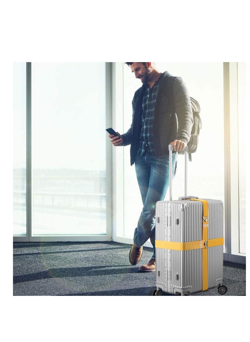 SOLARAE Luggage Straps, Suitcase Bungee Belts, Adjustable Suitcase Belts Travel Accessories, Packing Straps Travel Belts Accessories for Business Traveling Packing, L and S size, 2Pack Yellow - Image 4