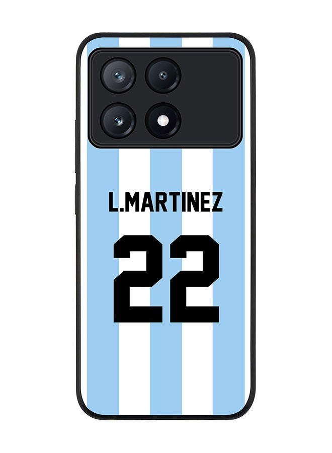 Stylizedd Rugged Black Edge Case for Xiaomi Poco X6 Pro, Slim fit Case Thin Cover -  Football Team - Argentina, Player Name - L.Martinez - Image 1