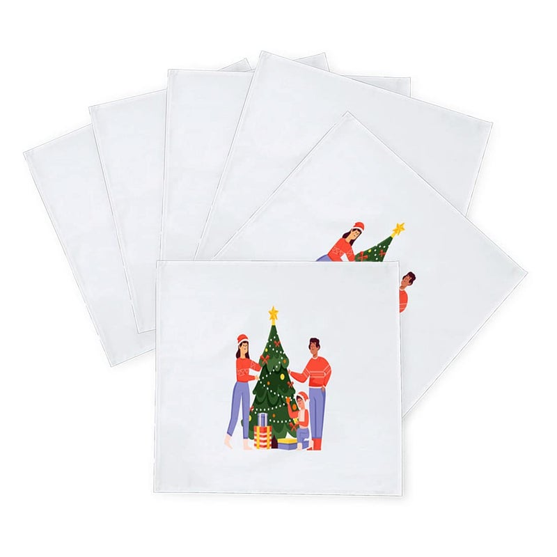 Khakee 6 Pcs Christmas Theme Silk Table Napkins 10x 10 for Xmas Decoration Christmas OrnamentsChristmas Giftxmas21596 - Image 2