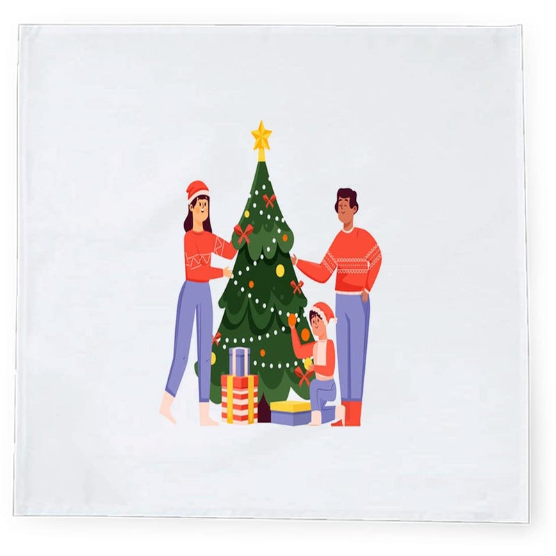 Khakee 6 Pcs Christmas Theme Silk Table Napkins 10x 10 for Xmas Decoration Christmas OrnamentsChristmas Giftxmas21596 - Image 3