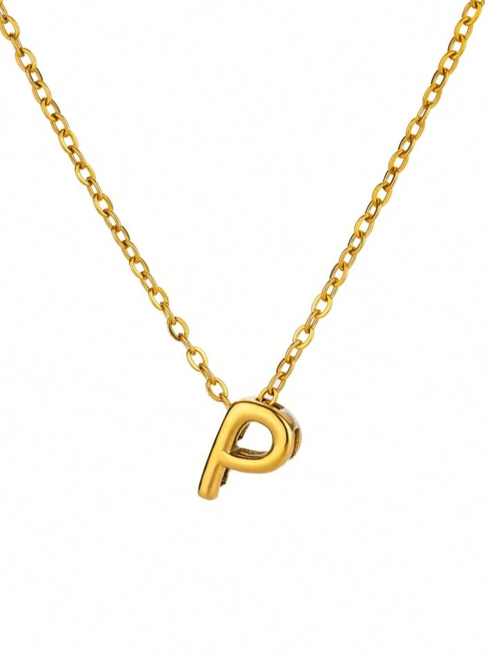 Equal Women's Stainless Steel Gold Plated Necklace Very Elegant And Designed With Letter