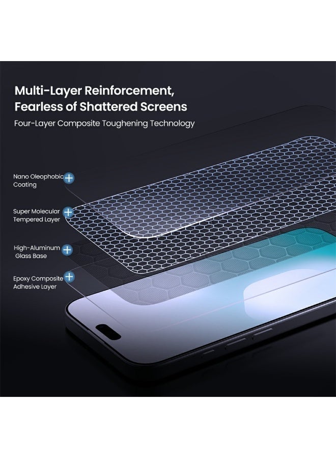 AMROAH حماية شاشة لجهاز آيفون 17 برو ماكس زجاج مقسى مضاد للخدش 9H - Image 4