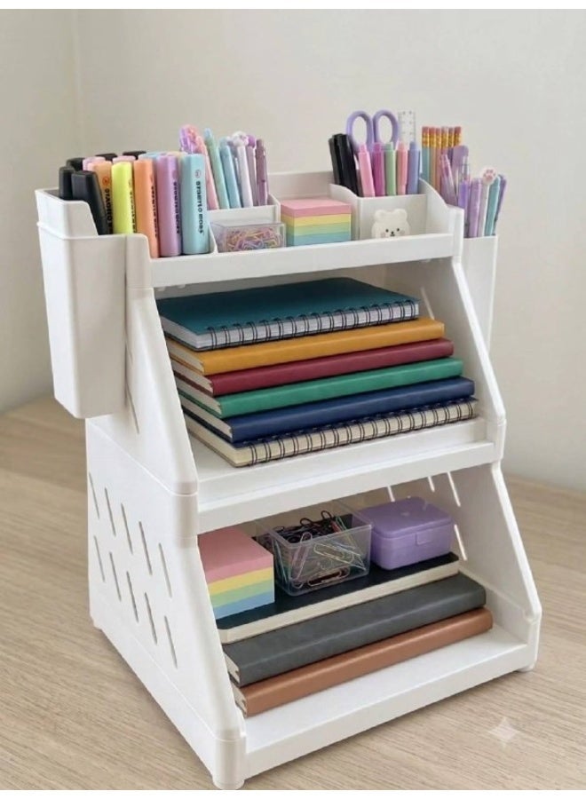 Lara 3-Tier Organizer for school or kitchen supplies. Features two side organizers for spoons or pens. Height: 30 cm. Width and depth: 25 cm. - Image 2
